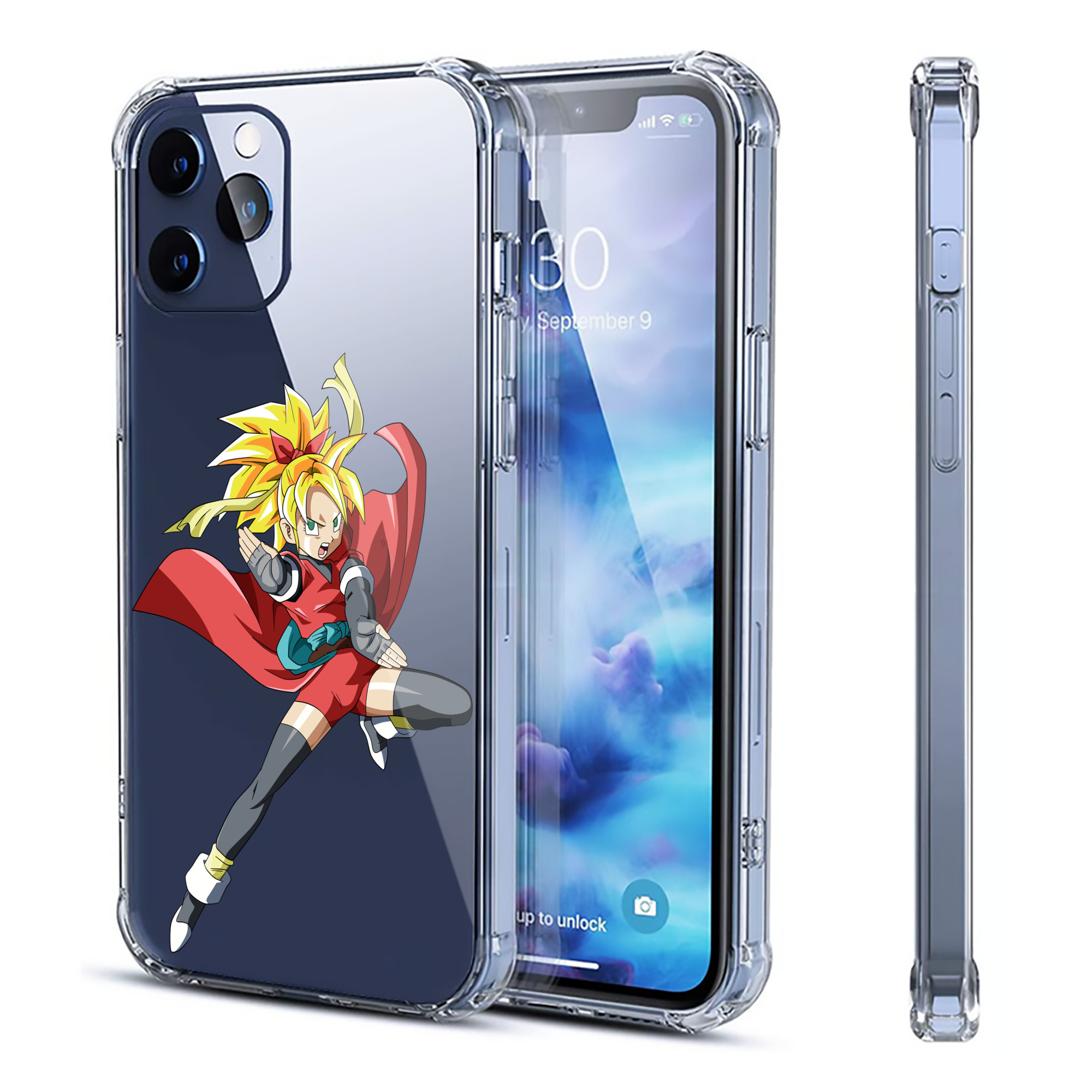 （画像用） ドラゴンボール カリフラ DRAGON BALL Caulifla 【iPhone 12シリーズ対応】透明スマホケース（クリアソフトケース）
